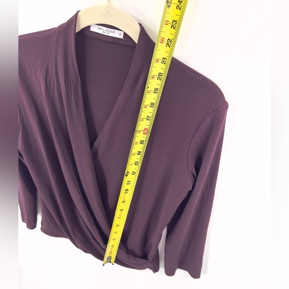 MM Lafleur Deneuve Faux Wrap Top Womens XS Stretch Quiet Luxury Old Money Office - Picture 9 of 10